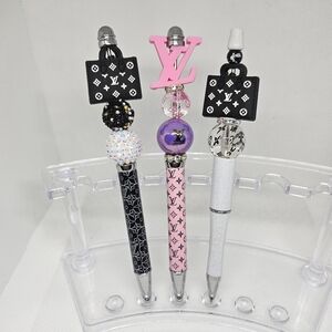 Luxury Handbag Bling and Beaded Pen- Black Ink